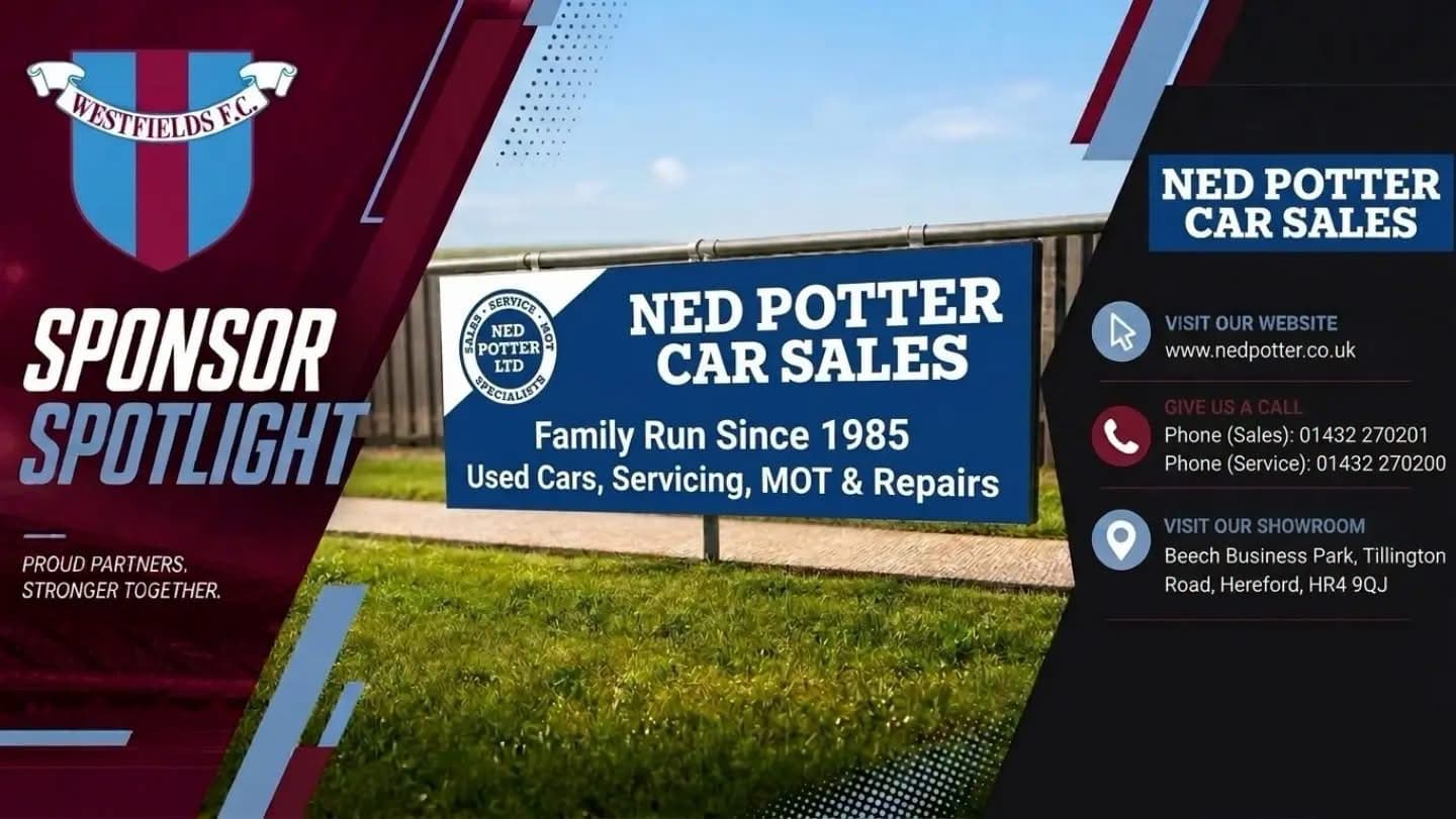 ⭐️ Ned Potter Car Sales-Agree To Become Proud Sponsors At The Fields ⭐️